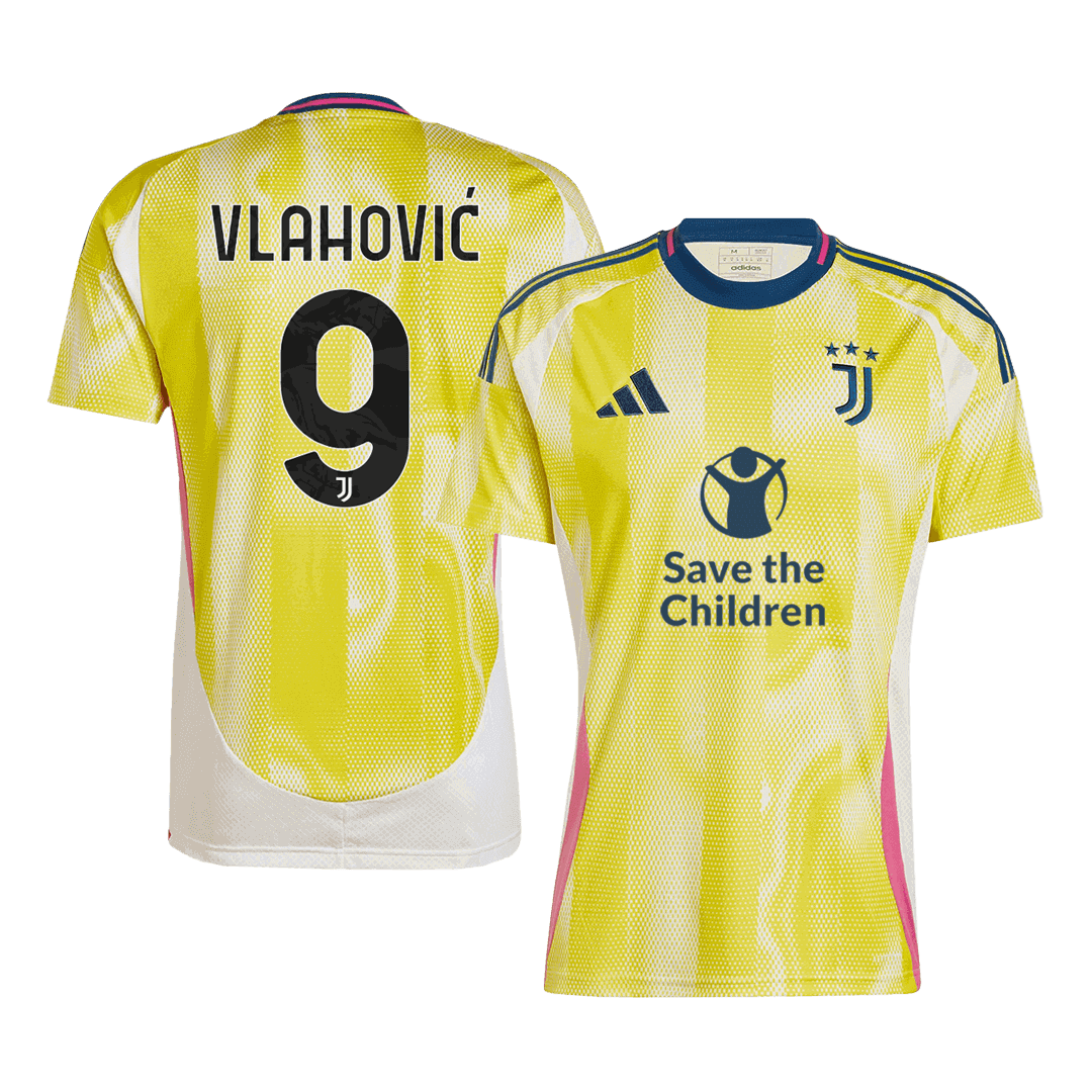 Juventus VLAHOVIĆ #9 Away Soccer Jersey 2024/25 - Save The Children Sponsor