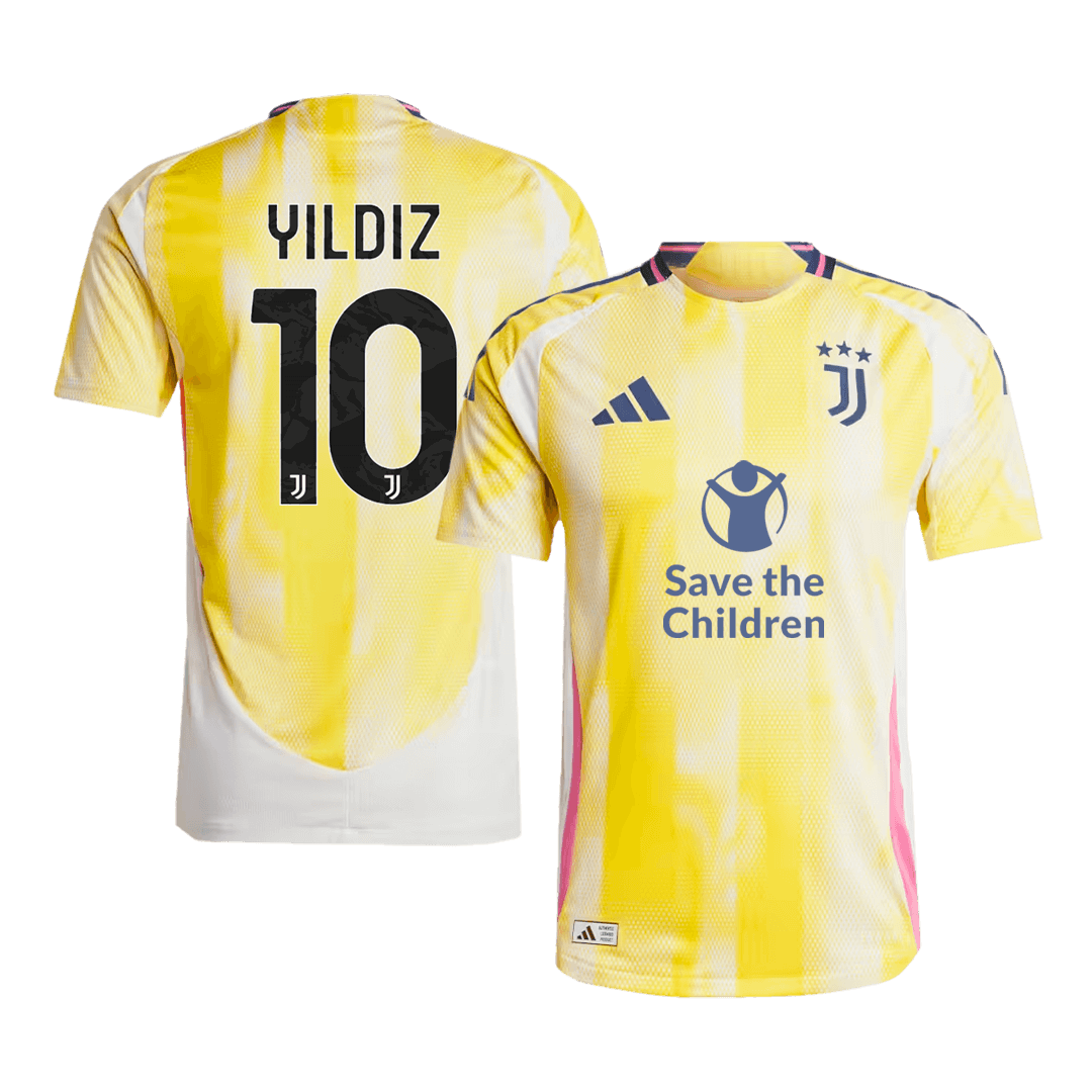 Juventus YILDIZ #10 Away Soccer Jersey Authentic 2024/25- Save The Children Sponsor