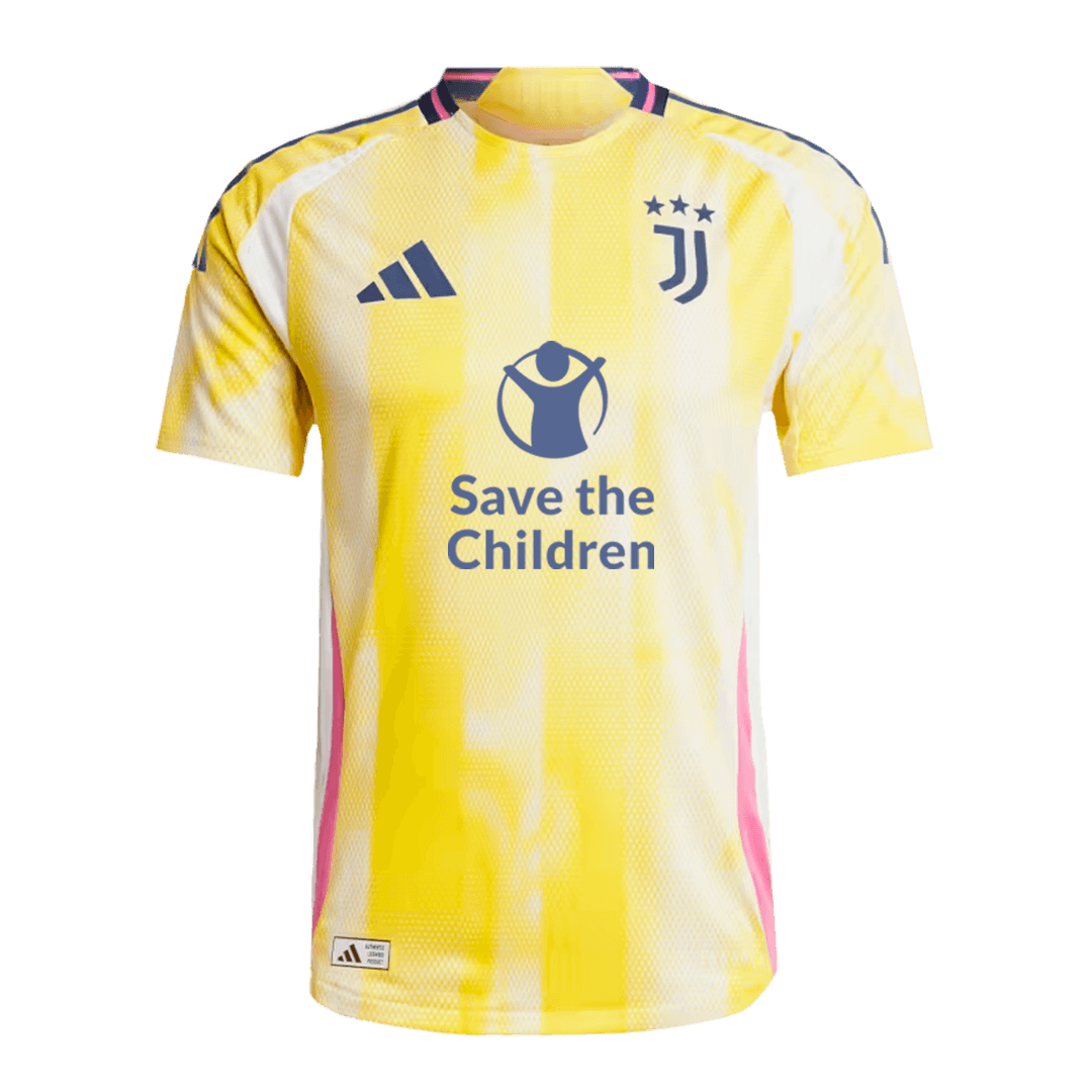 Juventus Away Soccer Jersey Authentic 2024/25- Save The Children Sponsor