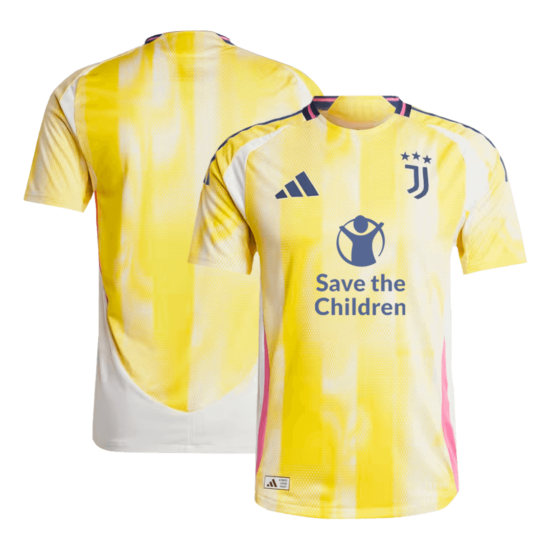 Juventus Away Soccer Jersey Authentic 2024/25- Save The Children Sponsor