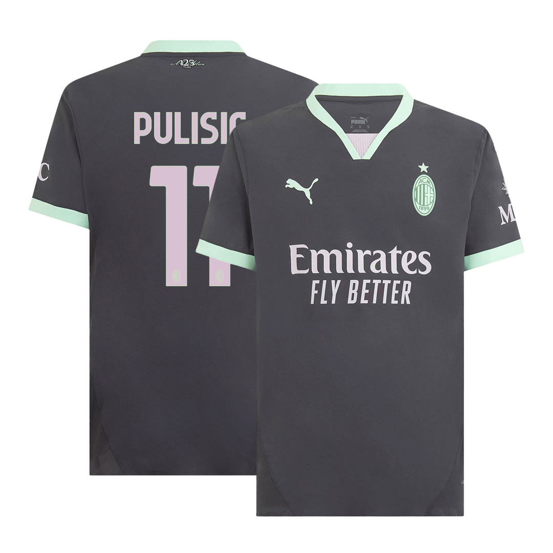 AC Milan PULISIC #11 Third Away Soccer Jersey Authentic 2024/25