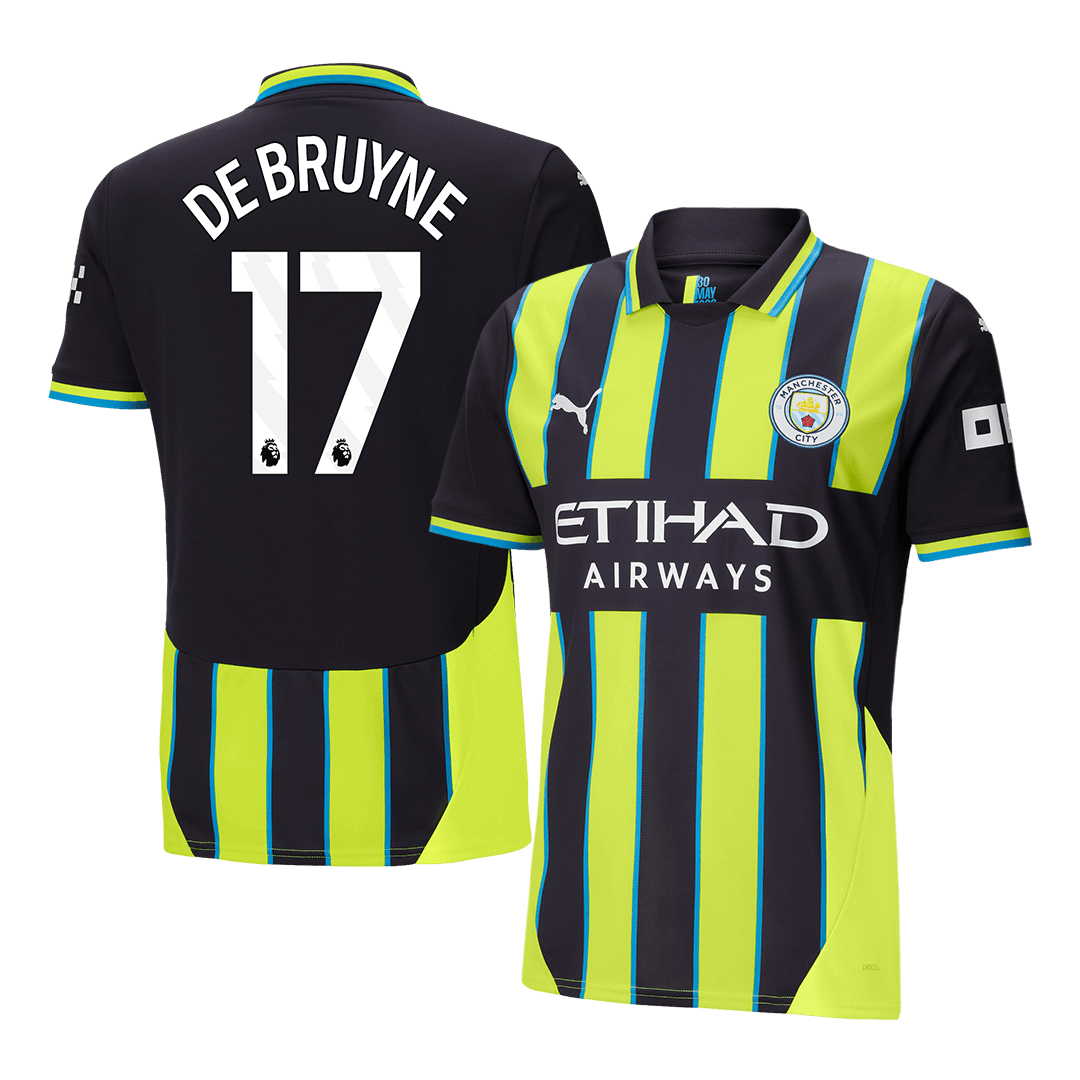 Manchester City DE BRUYNE #17 Away Soccer Jersey 2024/25
