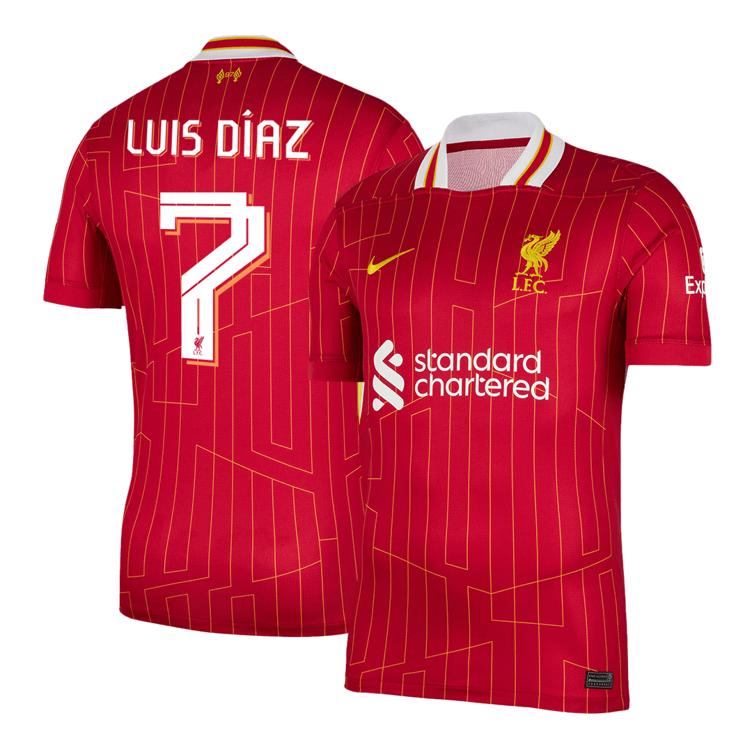 Liverpool LUIS DÍAZ #7 Home Soccer Jersey 2024/25 - UCL Edition