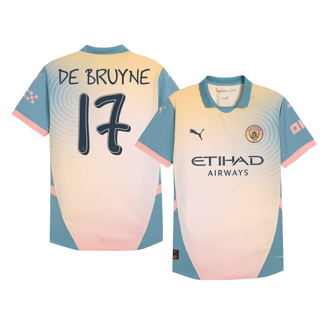 Manchester City DE BRUYNE #17 Fourth Away Soccer Jersey Authentic 2024/25 - Definitely City