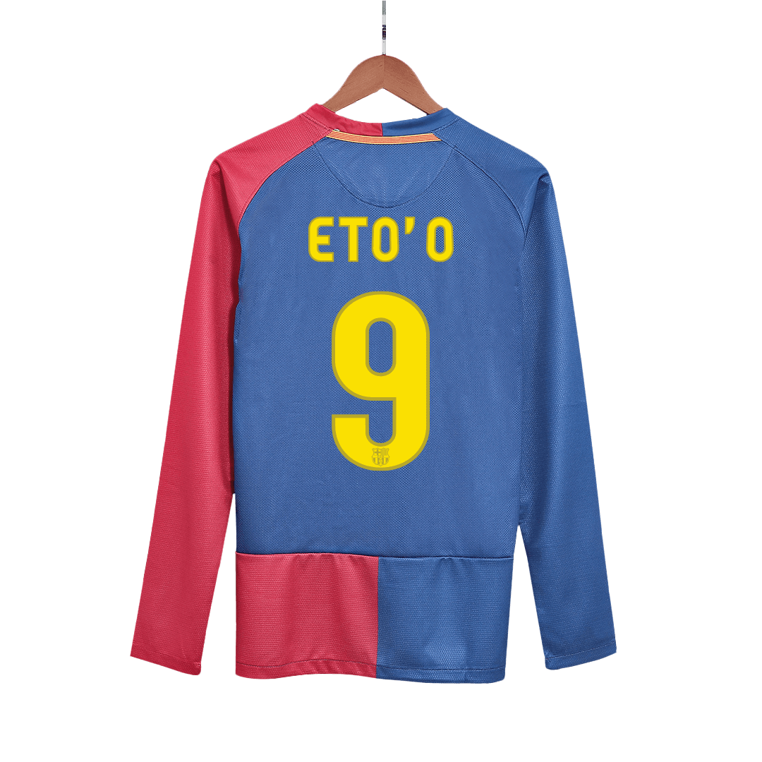 Barcelona ETO'O #9 Home Soccer Jersey Retro 2008/09 - Long Sleeve (UCL Final)