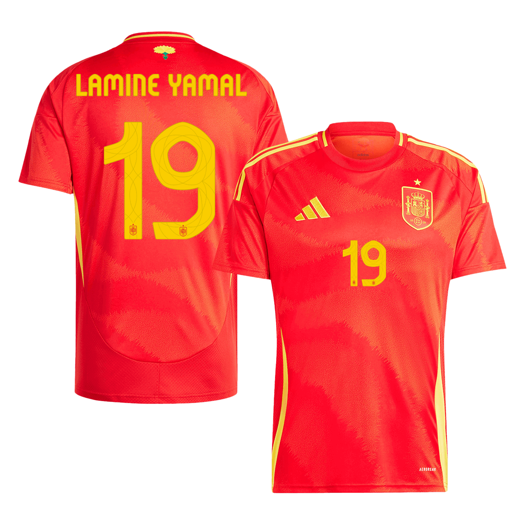 Spain LAMINE YAMAL #19 Home Jersey EURO 2024
