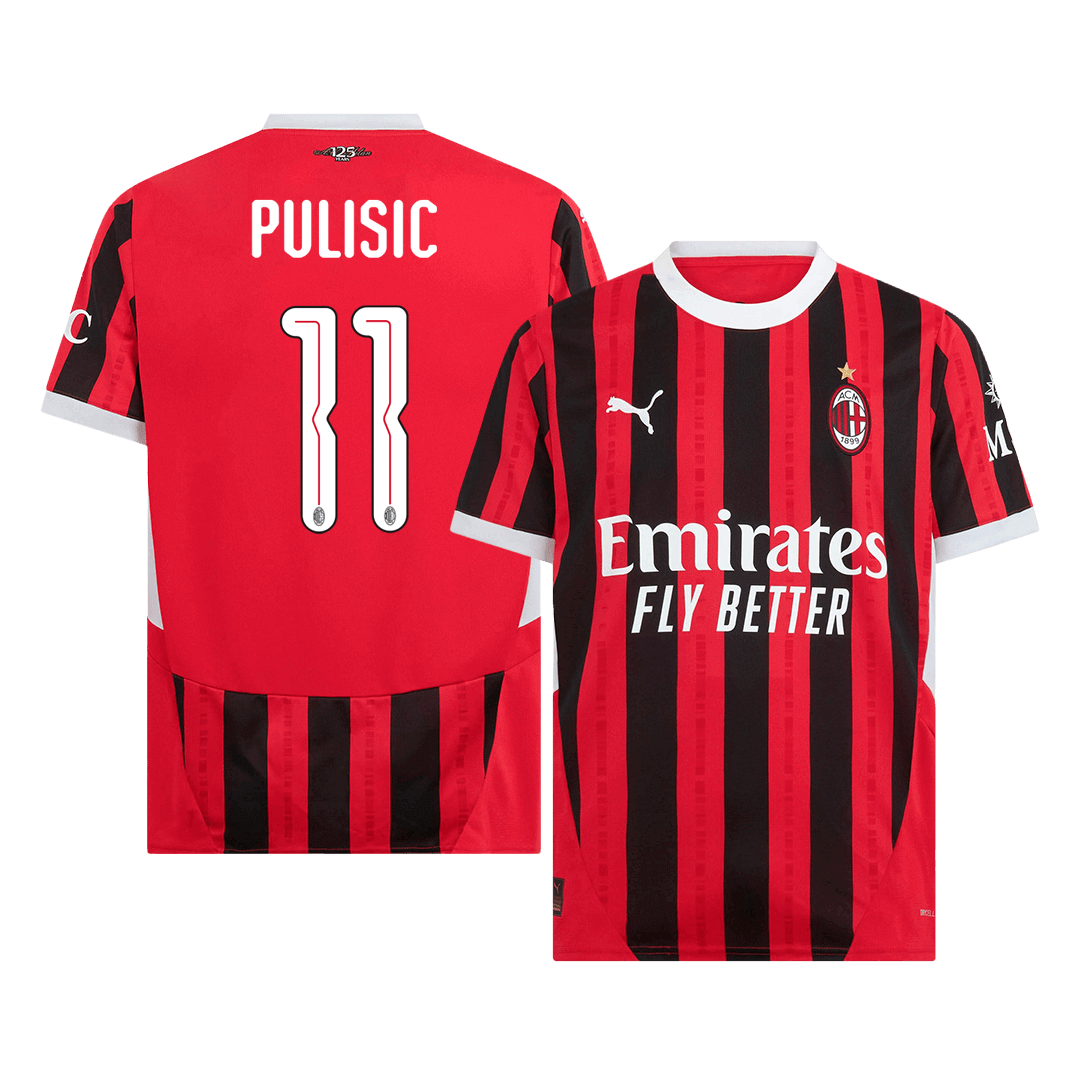 AC Milan PULISIC #11 Home Jersey 2024/25 - UCL Edition