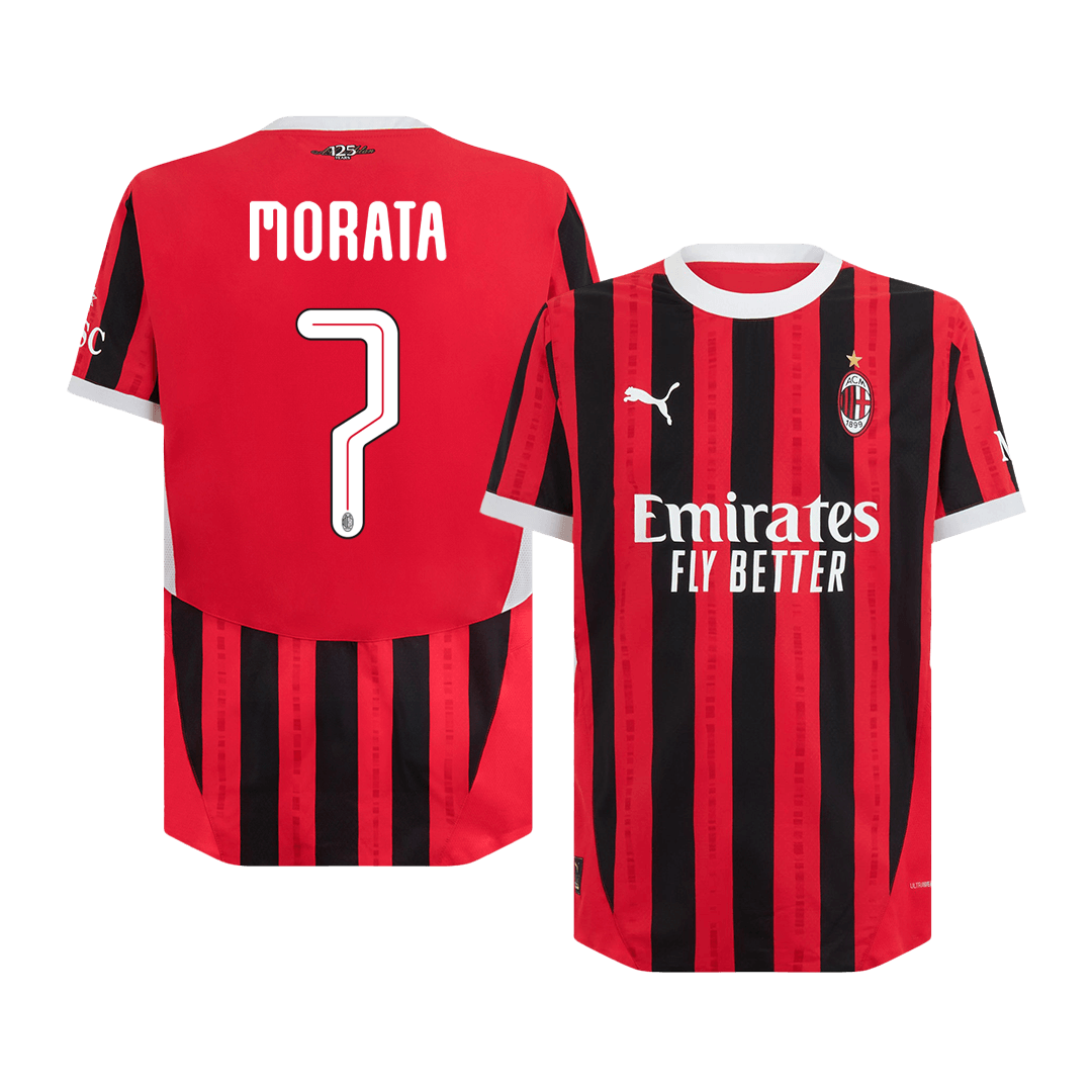 AC Milan MORATA #7 Home Jersey Authentic 2024/25 - UCL Edition