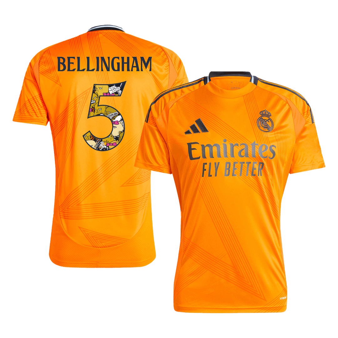 Real Madrid BELLINGHAM #5 Away Jersey 2024/25  - Bear Champ Font