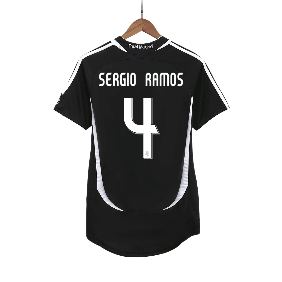 Real Madrid SERGIO RAMOS #4 Away Soccer Jersey Retro 2006/07