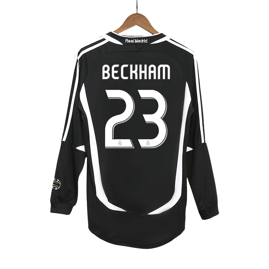 Real Madrid BECKHAM #23 Long Sleeve Away Soccer Jersey Retro 2006/07