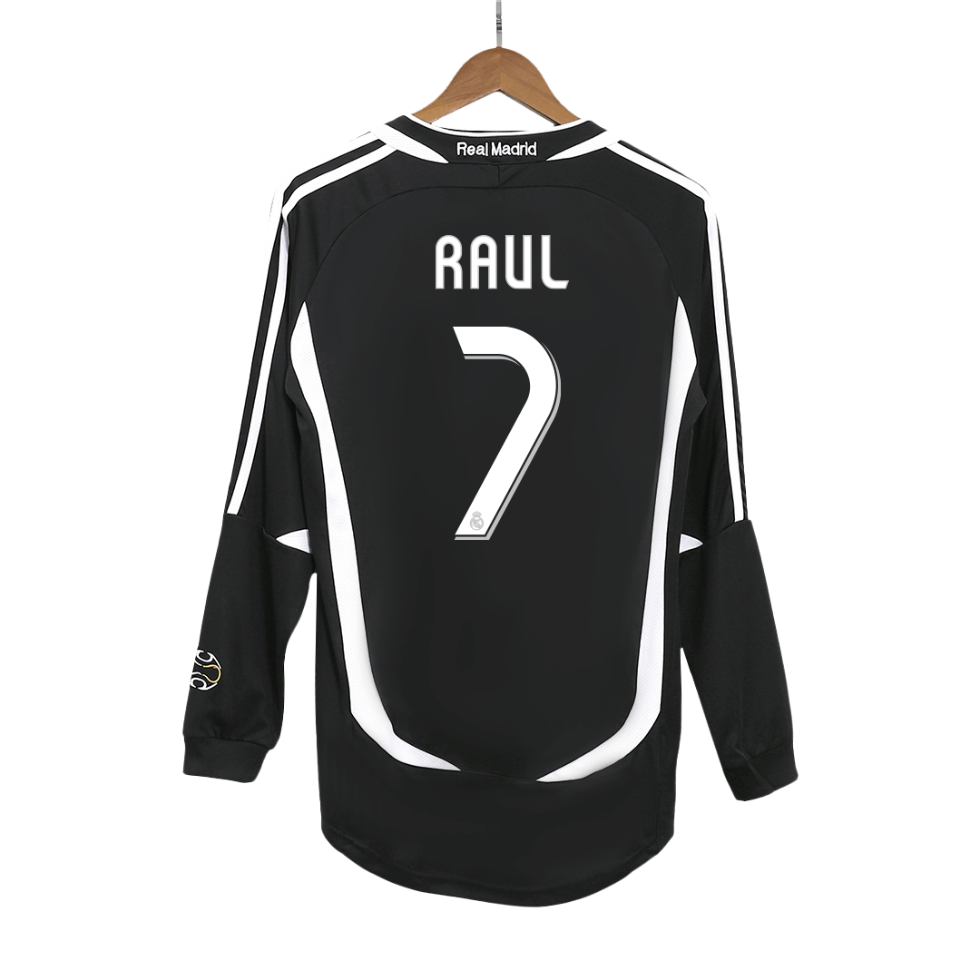 Real Madrid RAUL #7 Long Sleeve Away Soccer Jersey Retro 2006/07