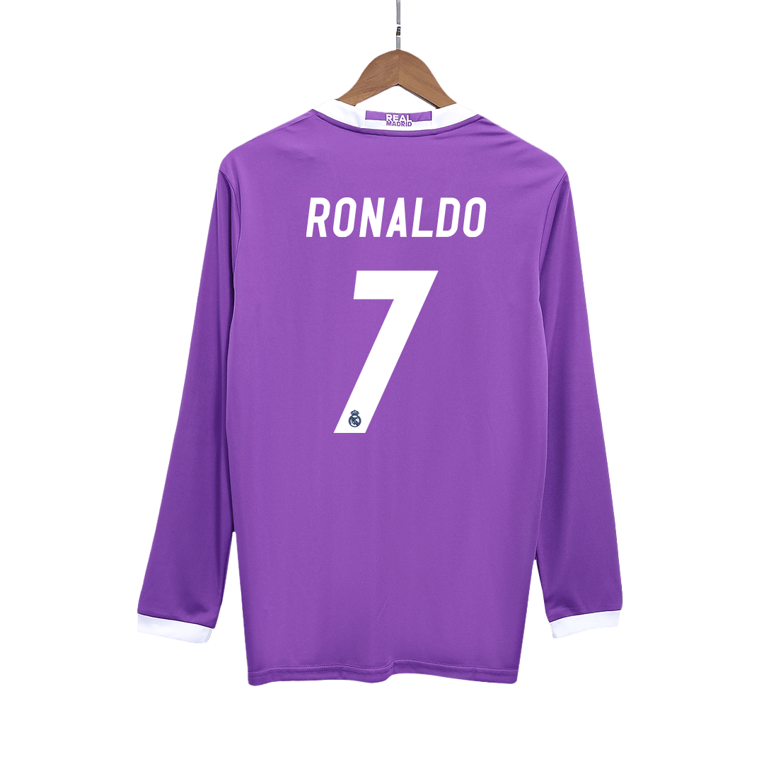 Real Madrid RONALDO #7 Away Soccer Jersey Retro 2016/17 - Long Sleeve