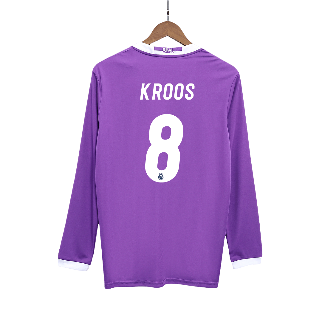 Real Madrid KROOS #8 Away Soccer Jersey Retro 2016/17 - Long Sleeve