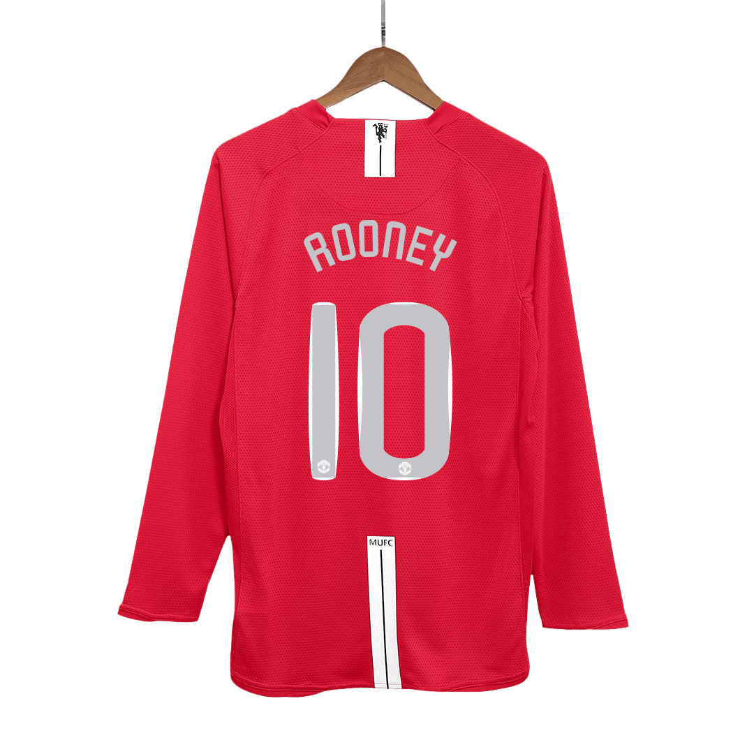 Manchester United ROONEY #10 Home Soccer Jersey Retro 2007/08 - Long Sleeve (UCL Final)