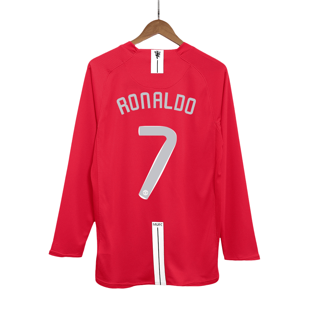 Manchester United RONALDO #7 Home Soccer Jersey Retro 2007/08 - Long Sleeve (UCL Final)