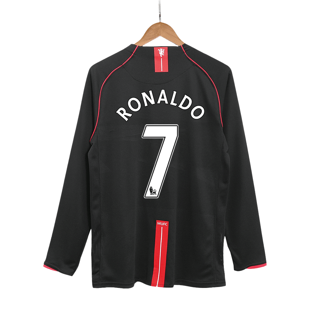 Manchester United RONALDO #7 Away Soccer Jersey Retro 2007/08 - Long Sleeve