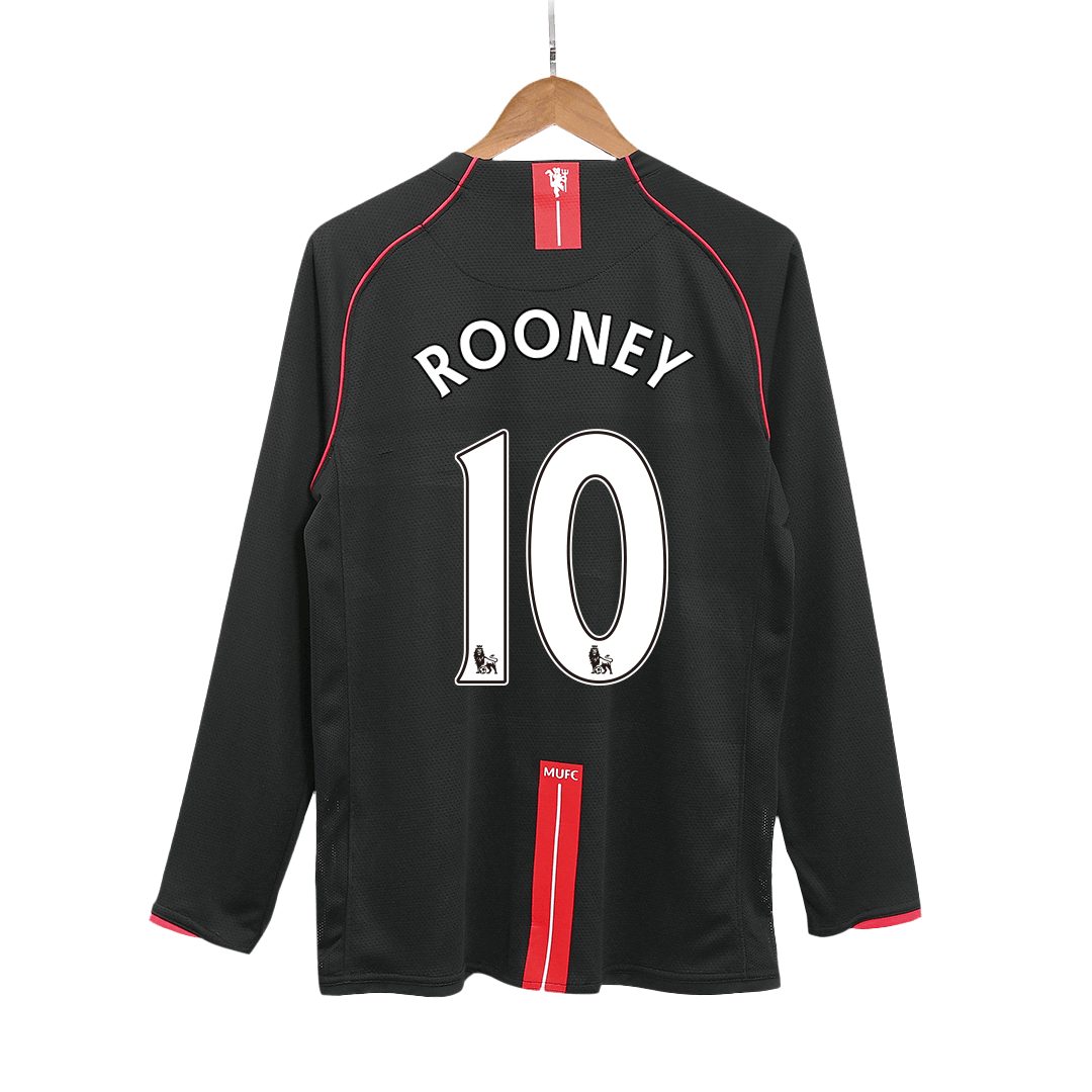 Manchester United ROONEY #10 Away Soccer Jersey Retro 2007/08 - Long Sleeve