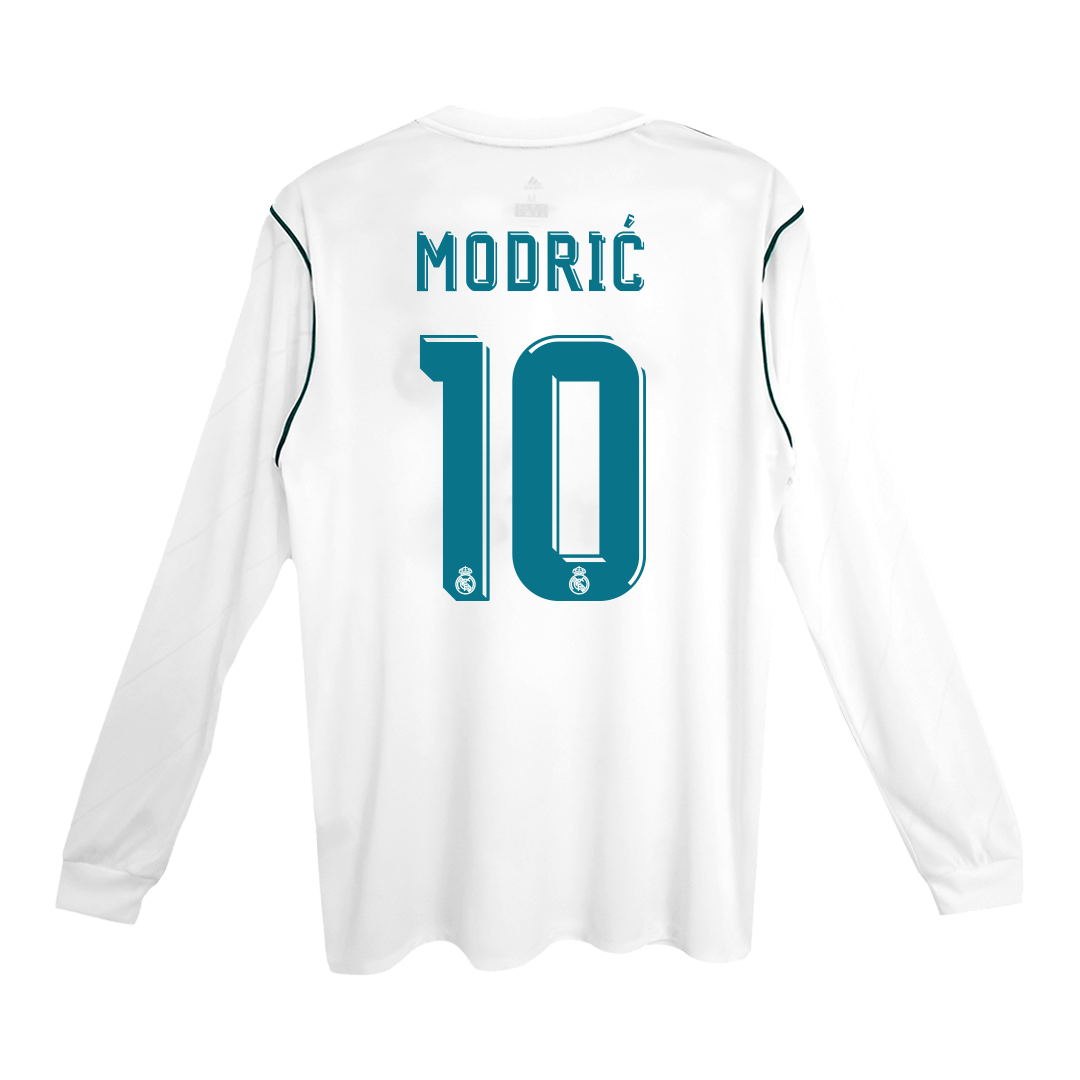 Real Madrid MODRIĆ #10 Home Soccer Jersey Retro 2017/18 - Long Sleeve