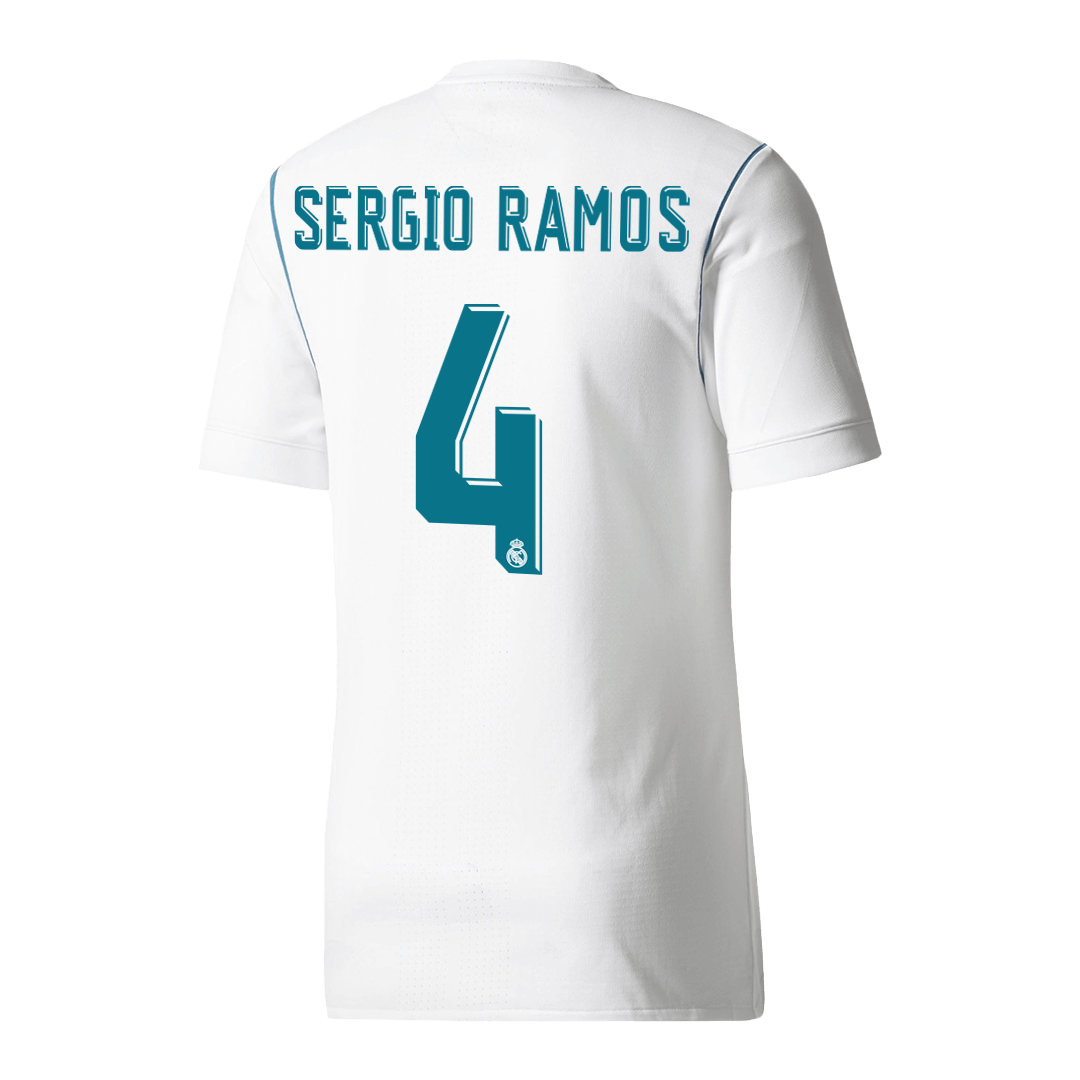 Real Madrid SERGIO RAMOS #4 Home Soccer Jersey Retro 2017/18