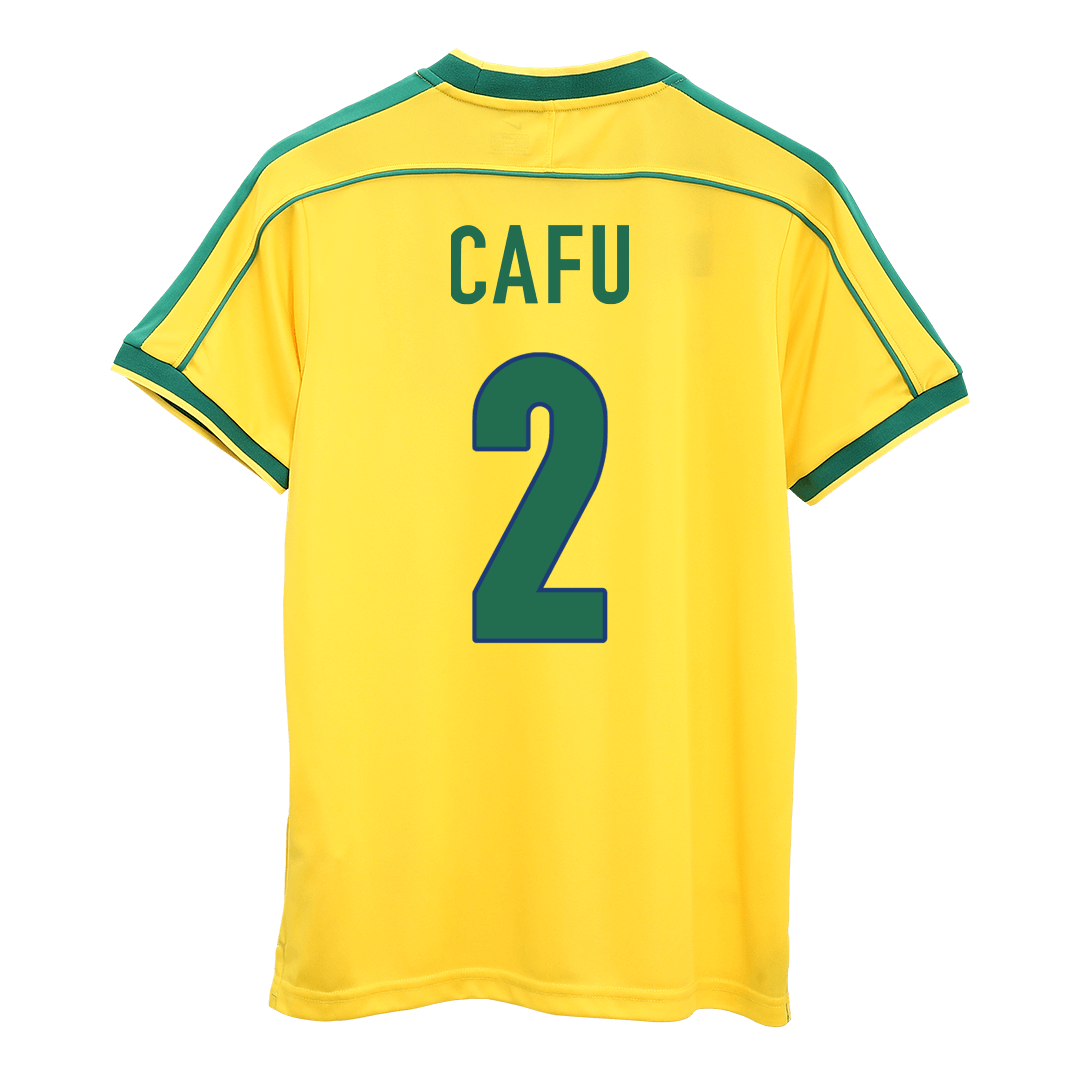 Brazil CAFU #2 Home Soccer Jersey Retro 1998