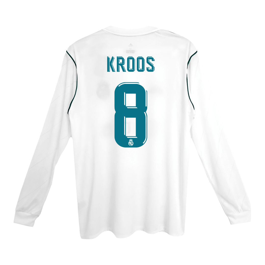 Real Madrid KROOS #8 Home Soccer Jersey Retro 2017/18 - Long Sleeve