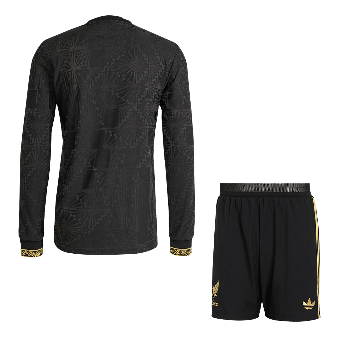 Mexico Third Away Soccer Jersey Kit Authentic 2025 (Jersey+Shorts) - Long Sleeve - Gold Cup