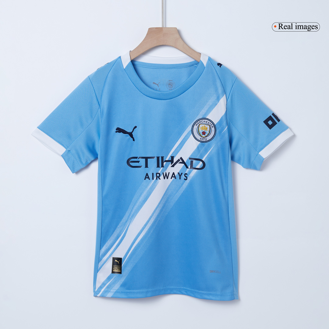 Manchester City Home Soccer Jersey Kit 2025/26 Kids(Jersey+Shorts)