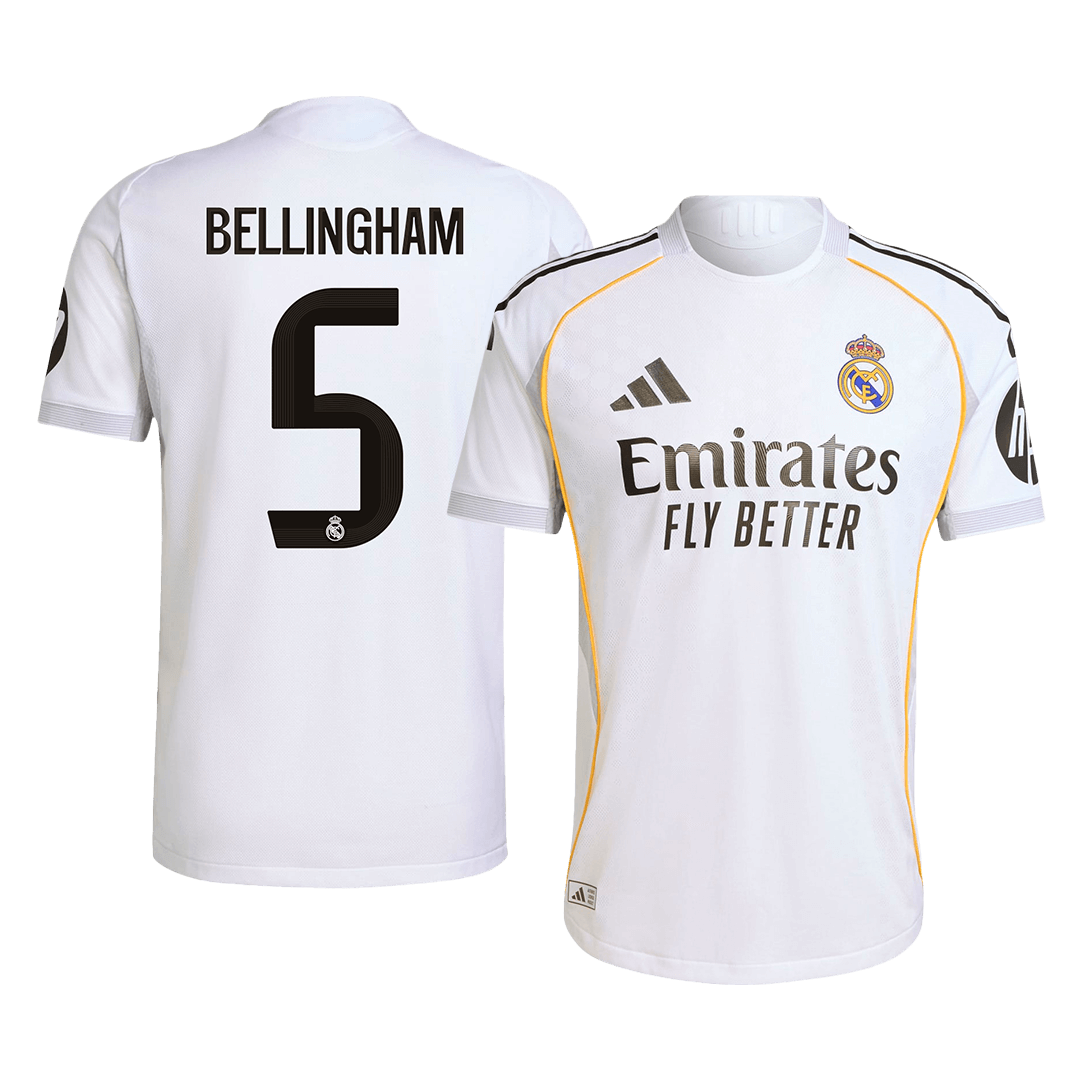 Real Madrid BELLINGHAM #5 Home Soccer Jersey Authentic 2025/26
