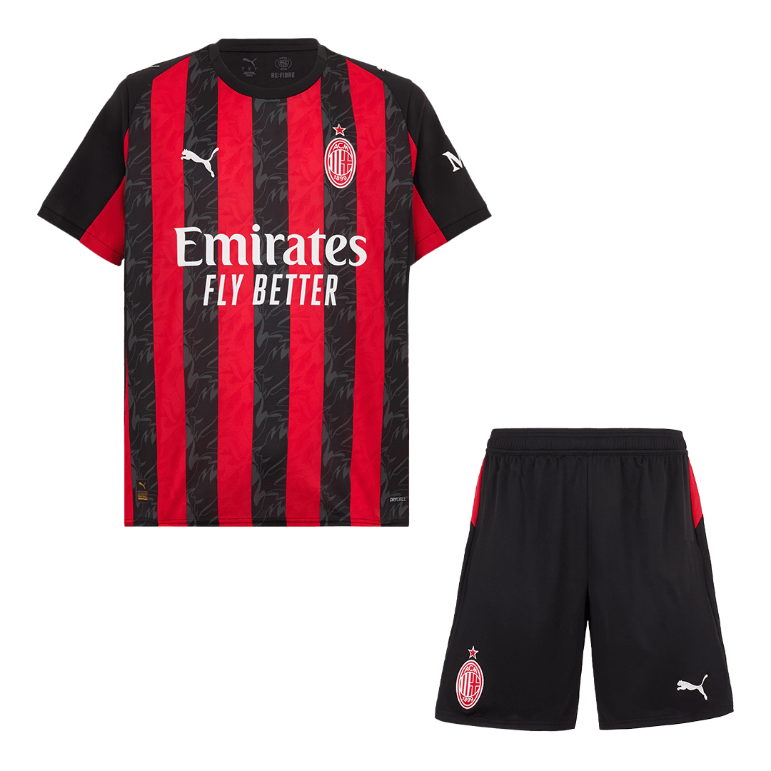 AC Milan Home Soccer Jersey Kit 2025/26 (Jersey+Shorts)
