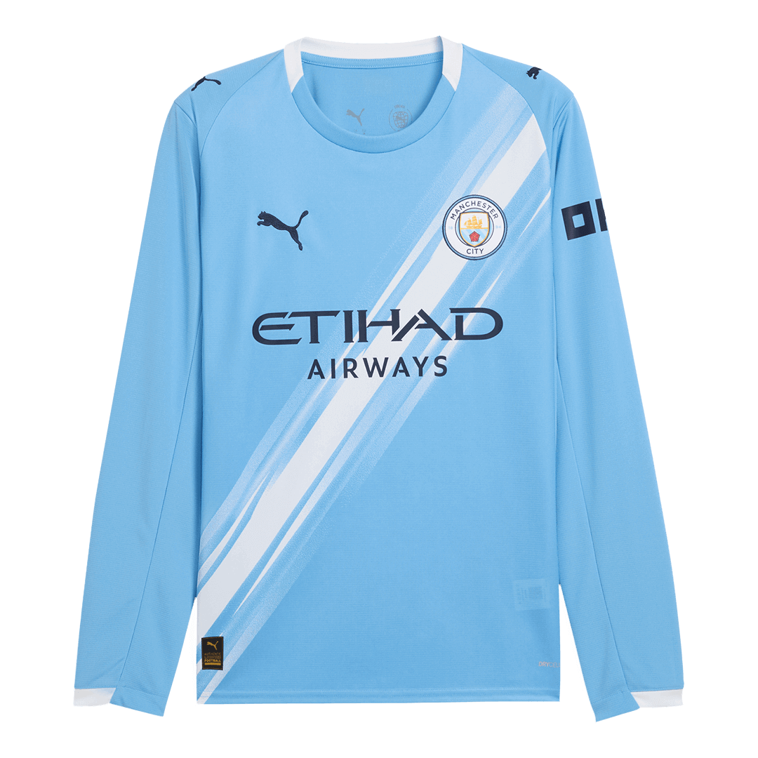 Manchester City Long Sleeve Home Soccer Jersey 2025/26