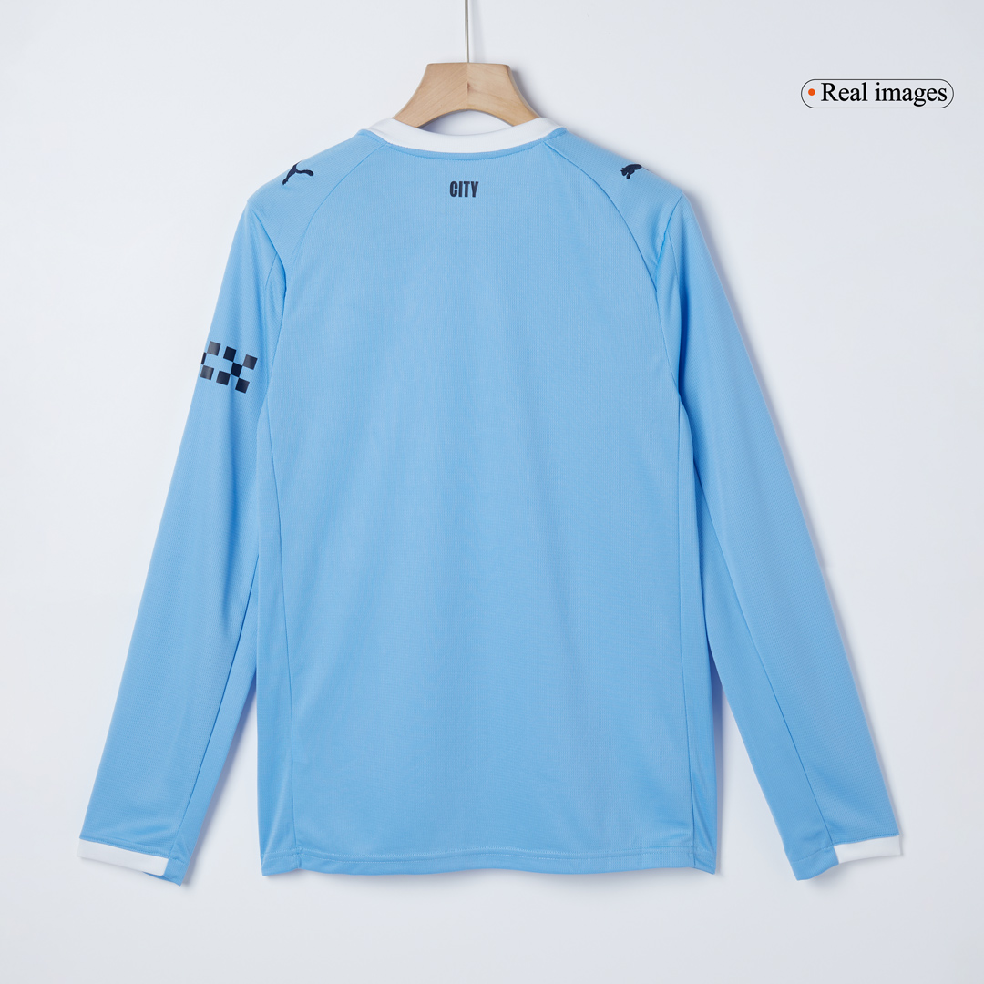 Manchester City Long Sleeve Home Soccer Jersey 2025/26