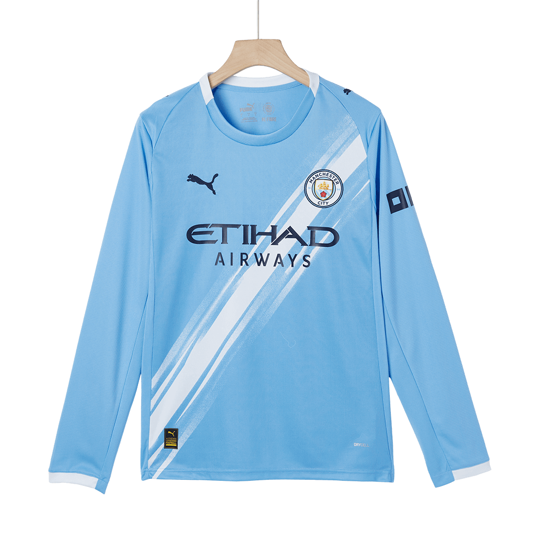 Manchester City Long Sleeve Home Soccer Jersey 2025/26