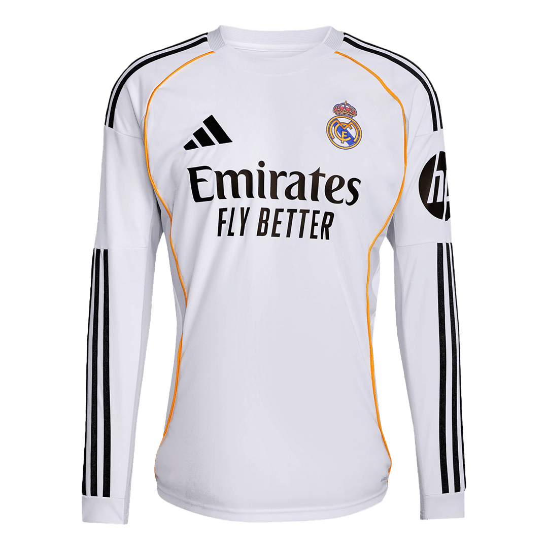 Real Madrid Long Sleeve Home Soccer Jersey 2025/26