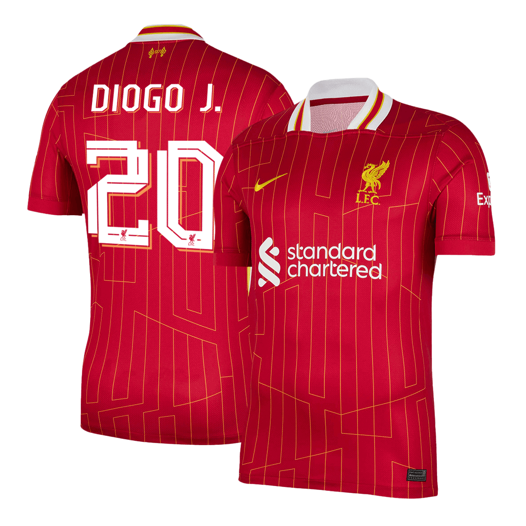 Liverpool DIOGO J. #20 Home Soccer Jersey 2024/25 - UCL Edition