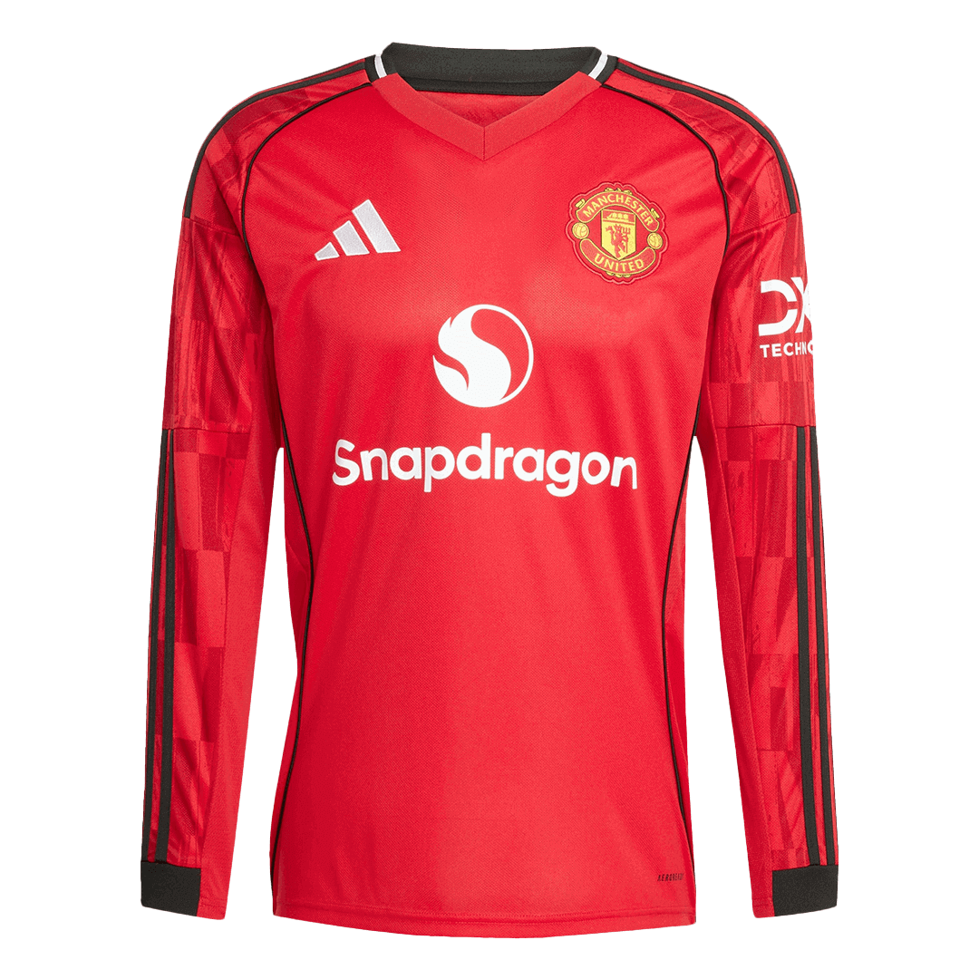 Manchester United Long Sleeve Home Soccer Jersey 2025/26