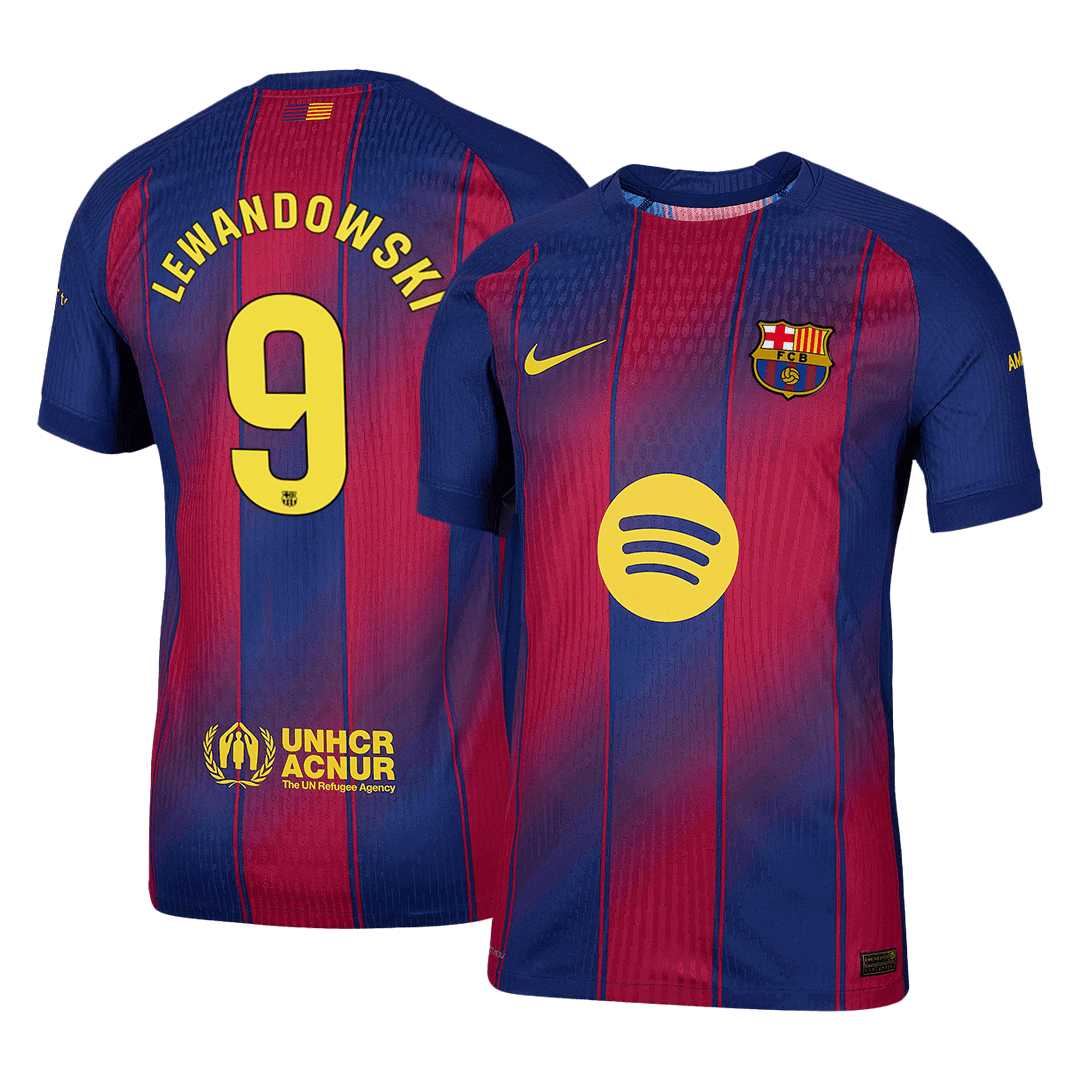 Barcelona LEWANDOWSKI #9 Home Soccer Jersey Authentic 2025/26