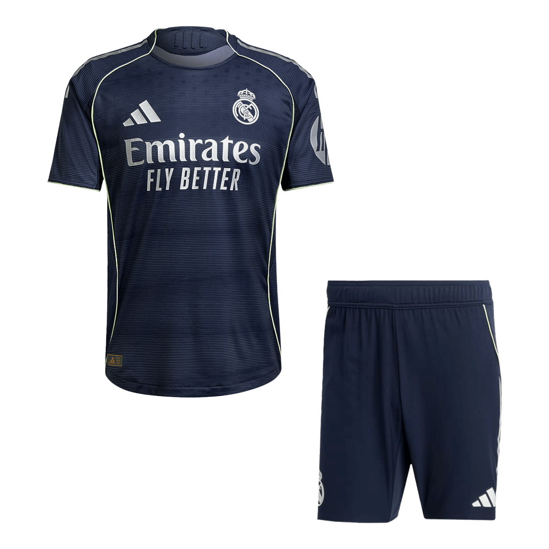 Real Madrid Away Soccer Jersey Kit Authentic 2025/26 (Jersey+Shorts)