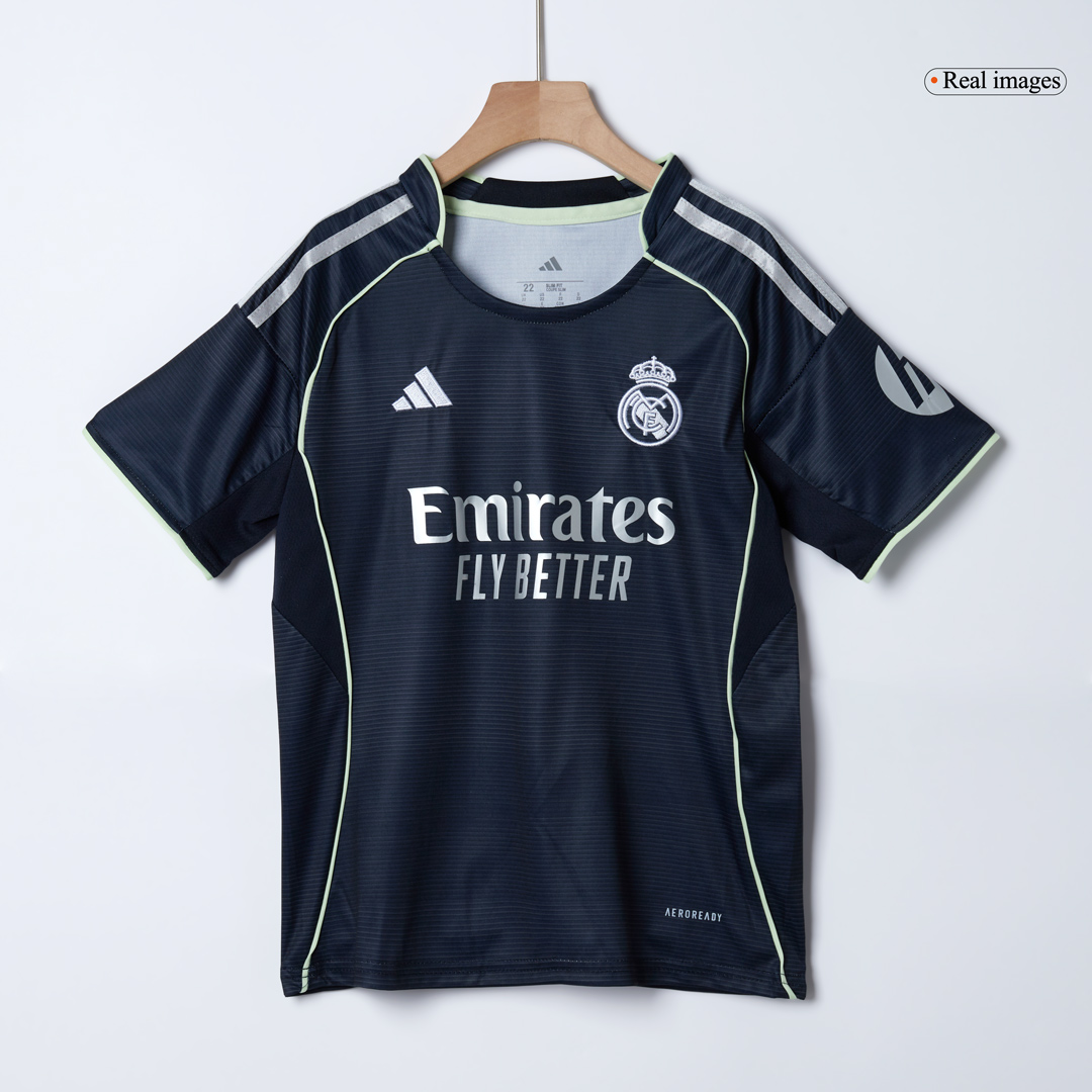 Real Madrid Away Soccer Jersey Kit 2025/26 Kids(Jersey+Shorts)