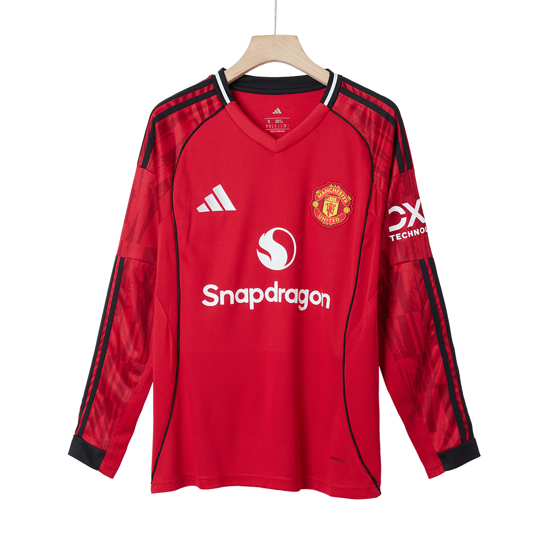 Manchester United Long Sleeve Home Soccer Jersey 2025/26