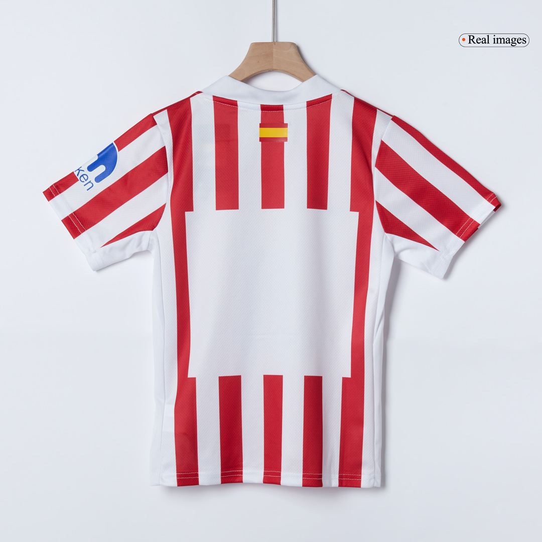 Atletico Madrid Home Soccer Jersey Kit 2025/26 Kids(Jersey+Shorts)