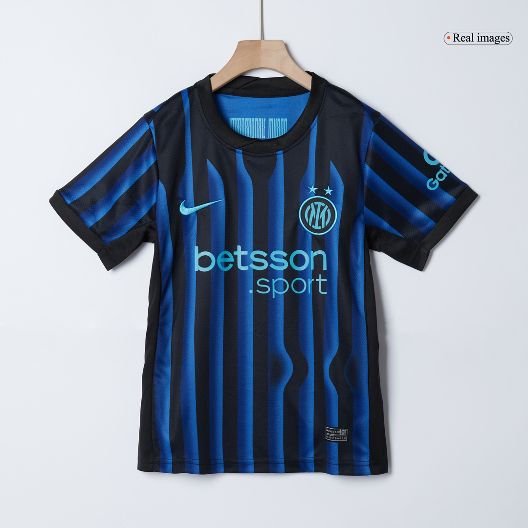 Inter Milan Home Soccer Jersey Kit 2025/26 Kids(Jersey+Shorts)