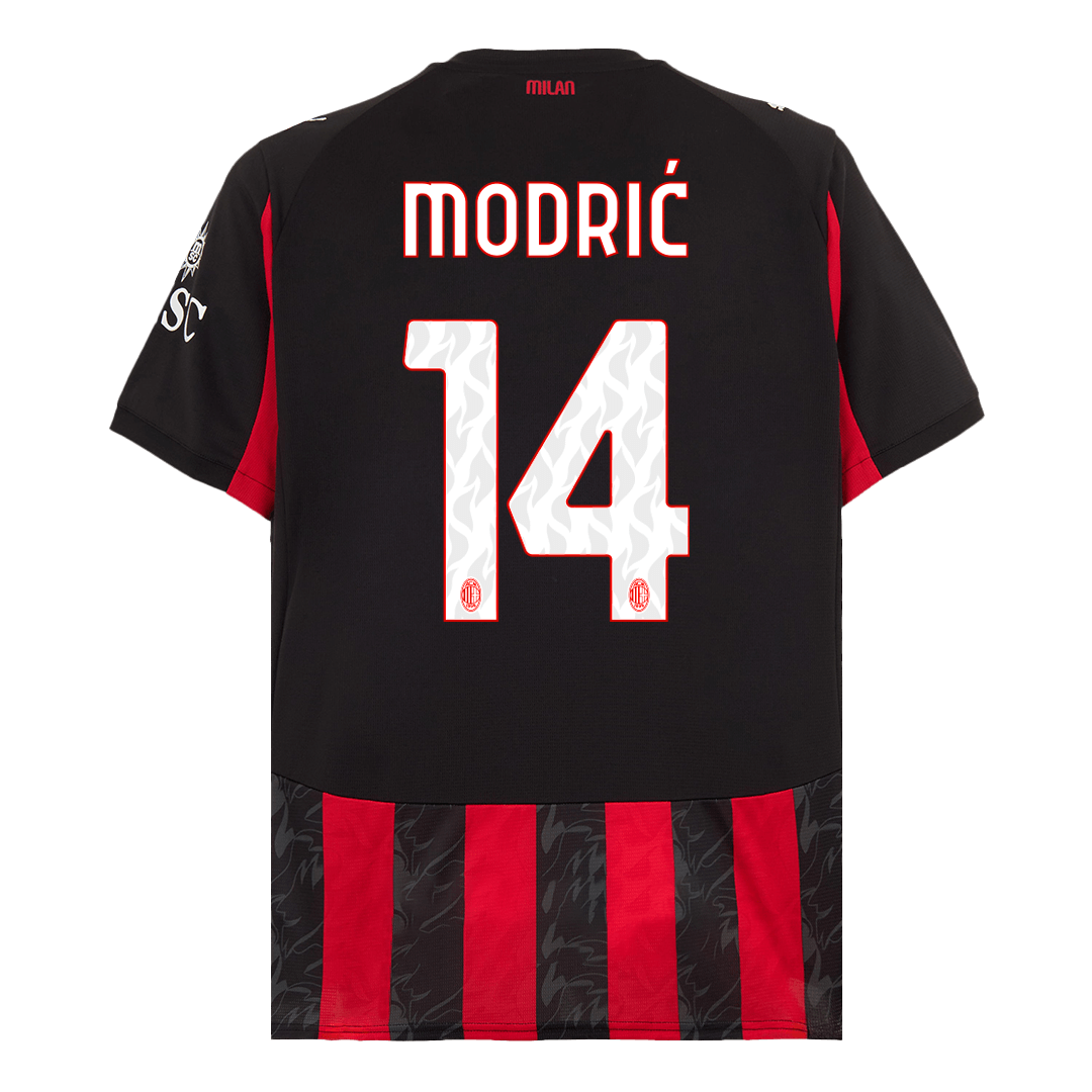 AC Milan MODRIĆ #14 Home Soccer Jersey 2025/26