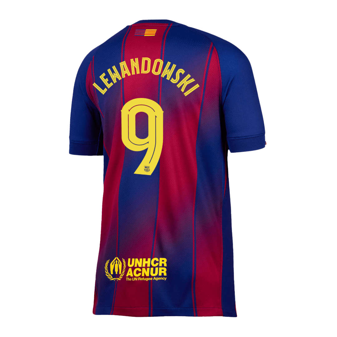 Barcelona LEWANDOWSKI #9 Home Soccer Jersey 2025/26 - UCL Edition