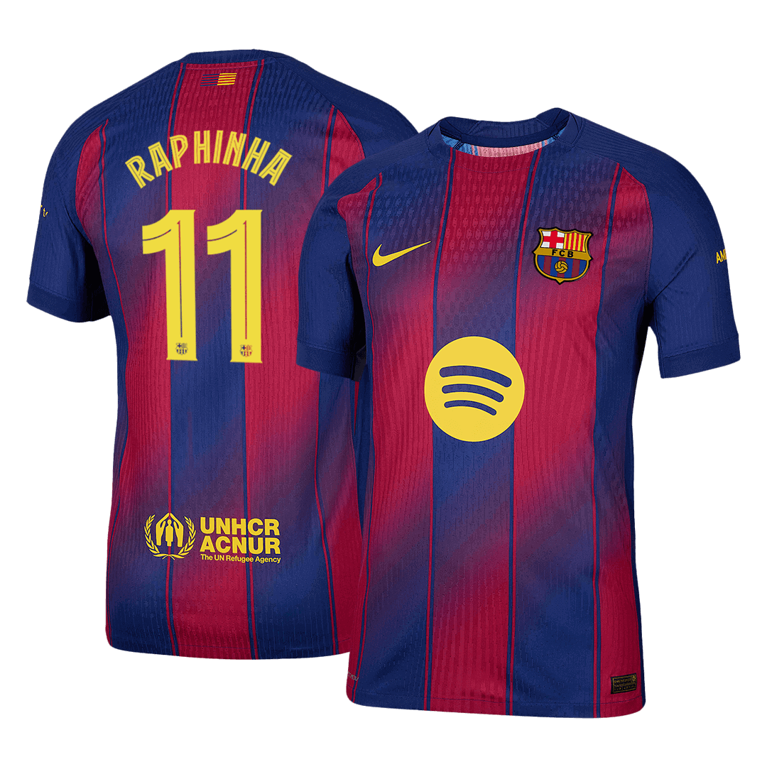 Barcelona RAPHINHA #11 Home Soccer Jersey Authentic 2025/26 - UCL Edition