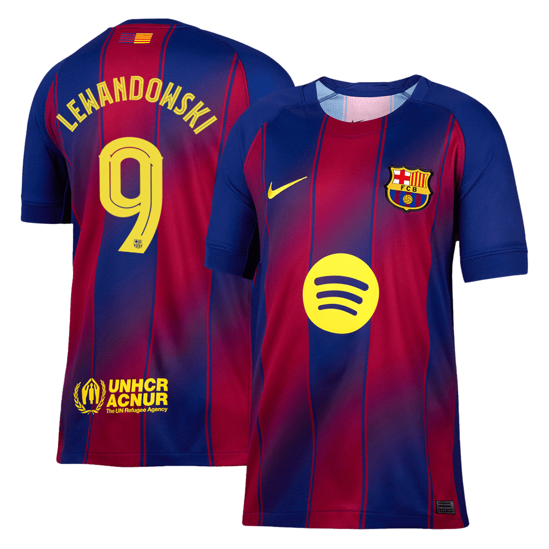 Barcelona LEWANDOWSKI #9 Home Soccer Jersey 2025/26 - UCL Edition