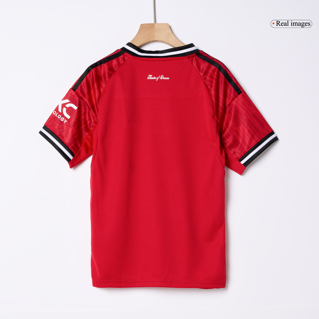 Manchester United Home Soccer Jersey Kit 2025/26 Kids(Jersey+Shorts)