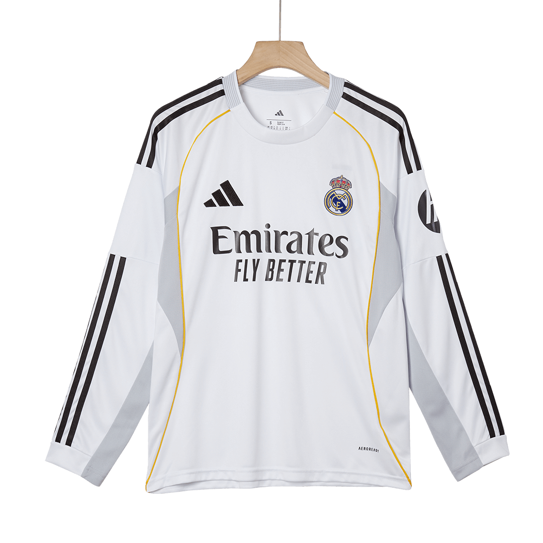 Real Madrid Long Sleeve Home Soccer Jersey 2025/26