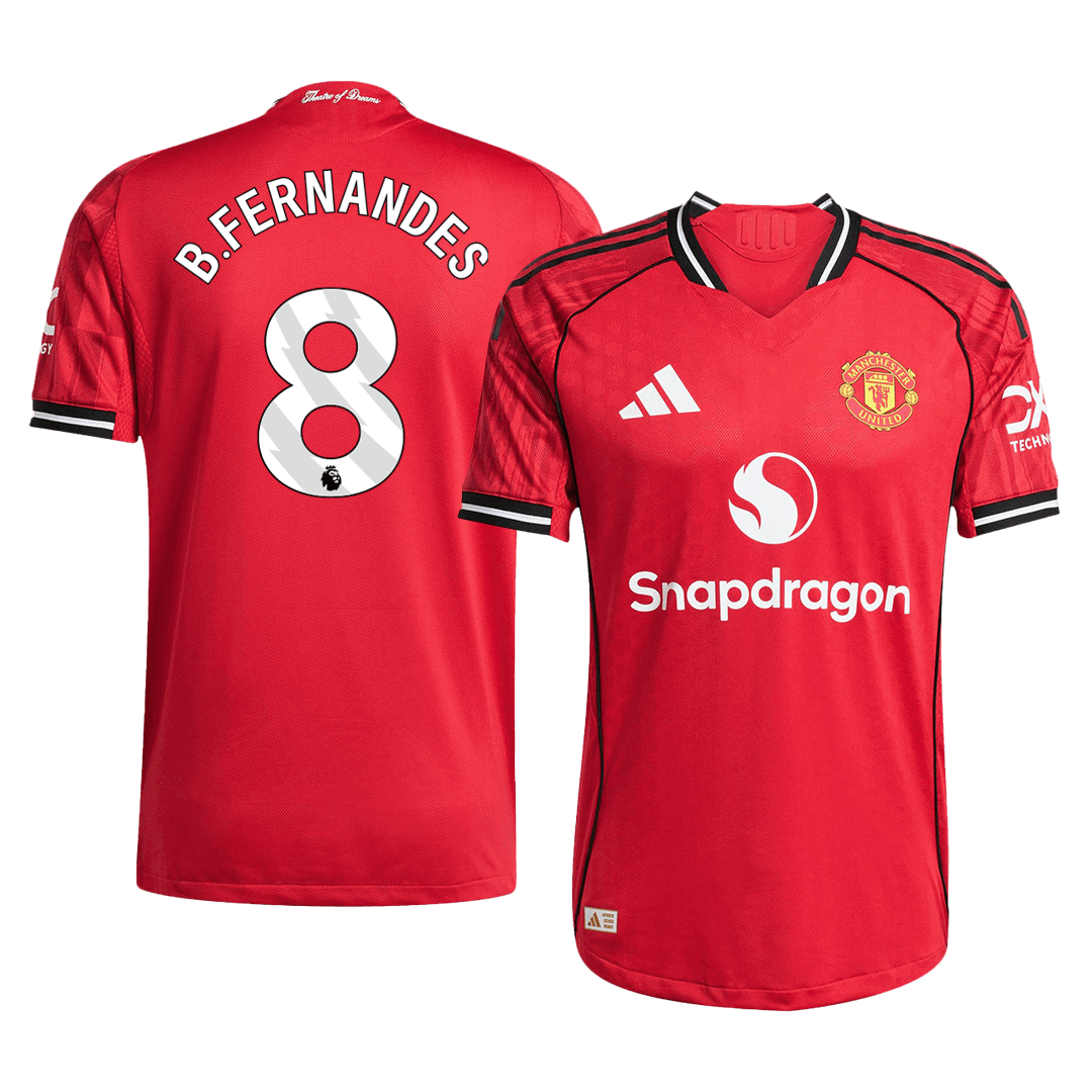 Manchester United B.FERNANDES #8 Home Soccer Jersey Authentic 2025/26