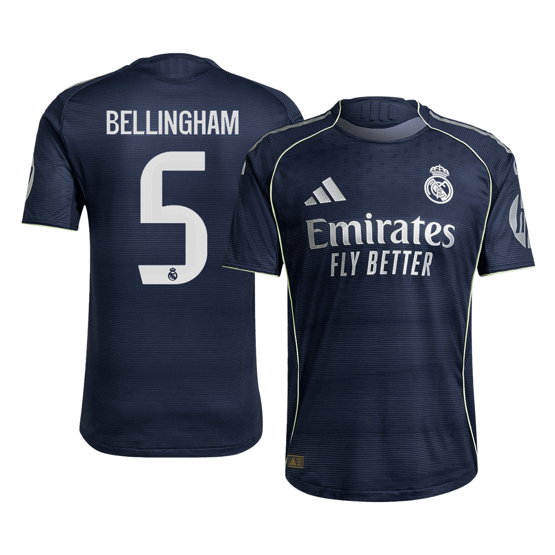 Real Madrid BELLINGHAM #5 Away Soccer Jersey Authentic 2025/26